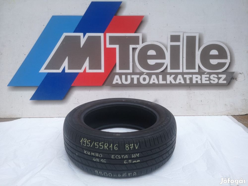 (1DB!) [GYÁRI HASZNÁLT] NYÁRI GUMI - 195/55R16 87V - KUMHO - ECSTA HM